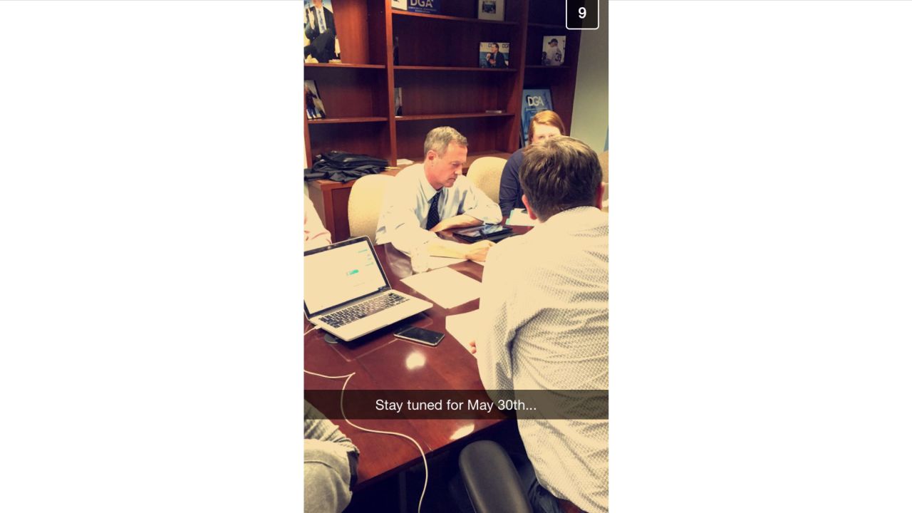 Former Maryland Governor Martin O' Malley uses Snapchat to tease likely presidential announcement