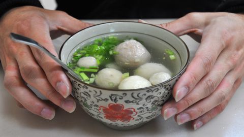 Fishballs. Round things are just fun to eat