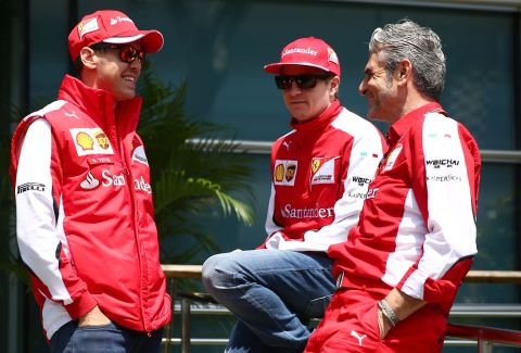 The 58-year-old encouraged his engineers and designers to provide cars which are suited to the abilities of former world champions Kimi Raikkonen (center) and Sebastian Vettel (left). Both drivers struggled in 2014 but have made an encouraging start to this season. 