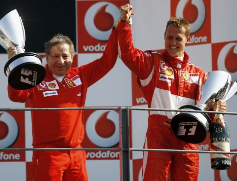Jean Todt restored Ferrari's fortunes during his 13-year reign, signing Michael Schumacher in 1996. The German would win five successive drivers' titles from the start of the new millennium. 