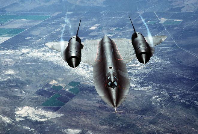 A U.S. Air Force SR-71A, also known as the "Blackbird," is put through its paces during a test flight over Beale Air Force Base in California. The aircraft, built by Lockheed, was used for strategic reconnaissance for almost 24 years before the fleet was retired in 1990.