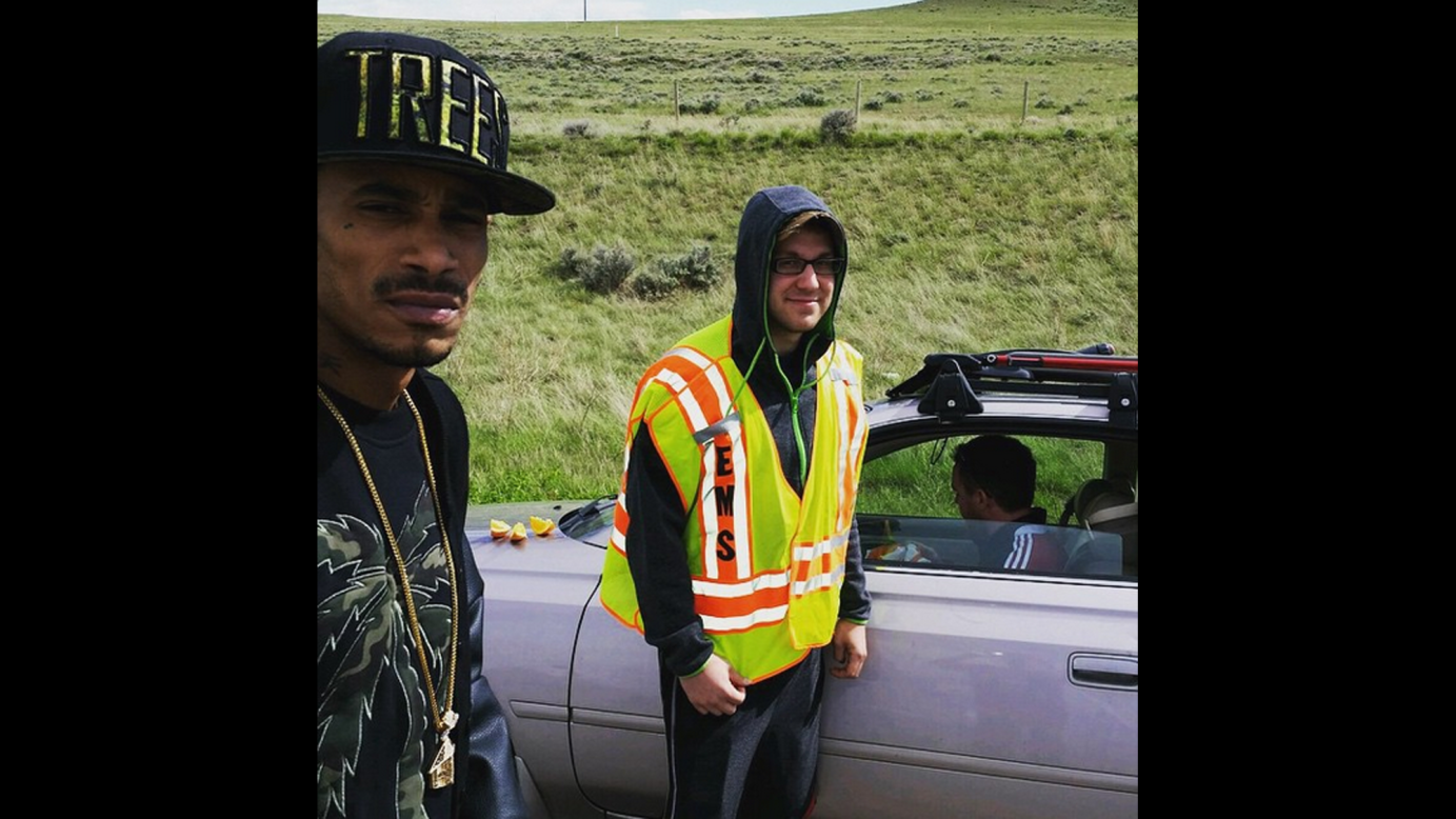 Rapper Layzie Bone of Bone Thugs-n-Harmony posted a picture <a href="https://instagram.com/the_real_layzie_bone/" target="_blank" target="_blank">on his Instagram account</a> after he and others rushed to the aid of a driver who was having a diabetic crisis in Wyoming. The rapper fed the man fruit and wrote in the photo's caption "Dear Lord, thank you for your mercy, grace and forgiveness for 2nd chances." 