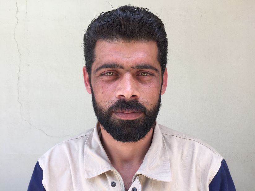 Ahmed Zaidu, 33. Sculptor. "We were helping to evacuate people from Idlib, and a barrel bomb was dropped. We were able to rescue an entire family, including a mother and two children. We were able to save them all."