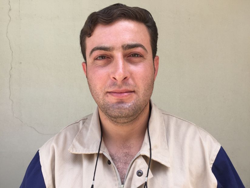 Ahmad Rahhal, 27. Policeman. "First, two of our guys went in for the rescue and were 'double tapped.' We went in to rescue them and searched for other survivors. We found three young girls alive and well, plus an infant, who unfortunately died at the hospital." Ahmad received a round of applause from the rest of the White Helmets when he announced he is getting married next week when he returns to Syria.