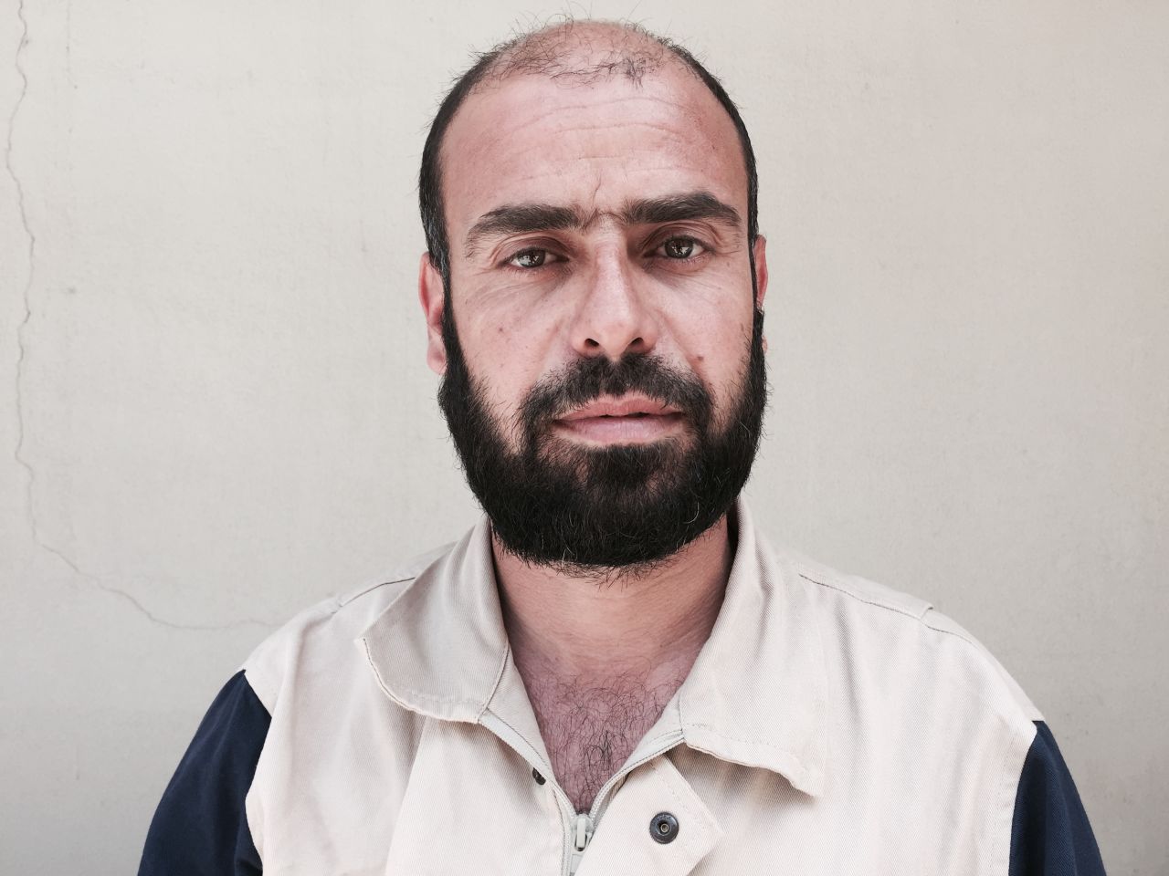 Fadi Ibrahim, 36. Carpet factory employee. "In my village, a man was stuck under the rubble. Three hours later, we got him out. This is someone that I know, walk by on the street and could've been dead."
