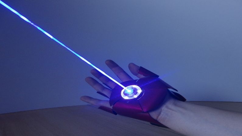 This dual-laser Iron Man glove is the latest project by German gadget enthusiast Patrick Priebe. He's been making gadgets from movies and video games since 2010.