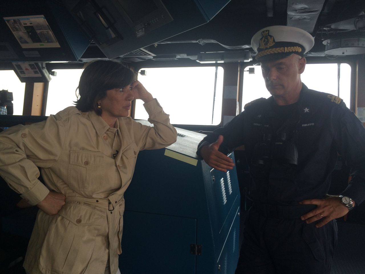 Amanpour speaks with Rear Admiral Pierpaolo Ribuffo, Deputy Commander of Italian Navy and commander in charge of the Taskforce Operation Mare Sicuro, onboard the Italian frigate Virginio Fasan.