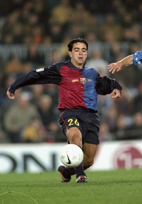 A young Xavi in action against Oviedo in 1999, a few months after his debut.