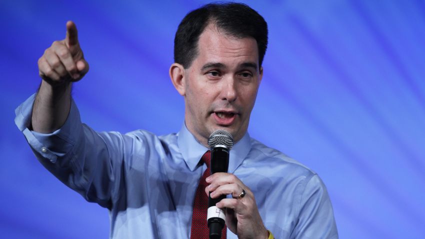 Republican presidential hopeful Wisconsin Governor Scott Walker speaks during the 2015 Southern Republican Leadership Conference May 21, 2015 in Oklahoma City, Oklahoma.