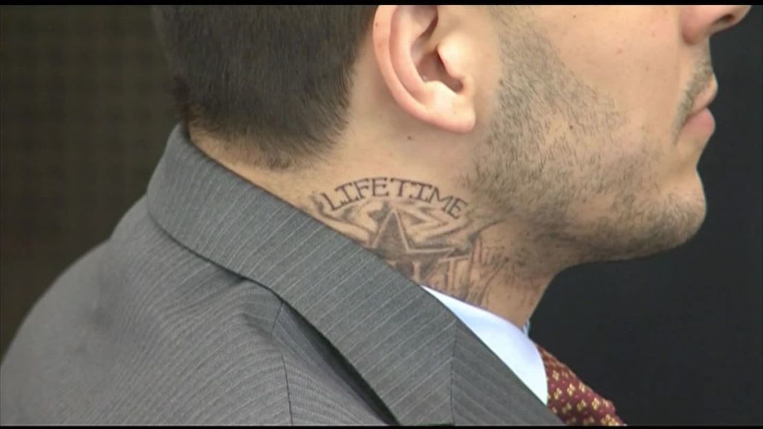 This tattoo and another were among Hernandez's prison violations.
