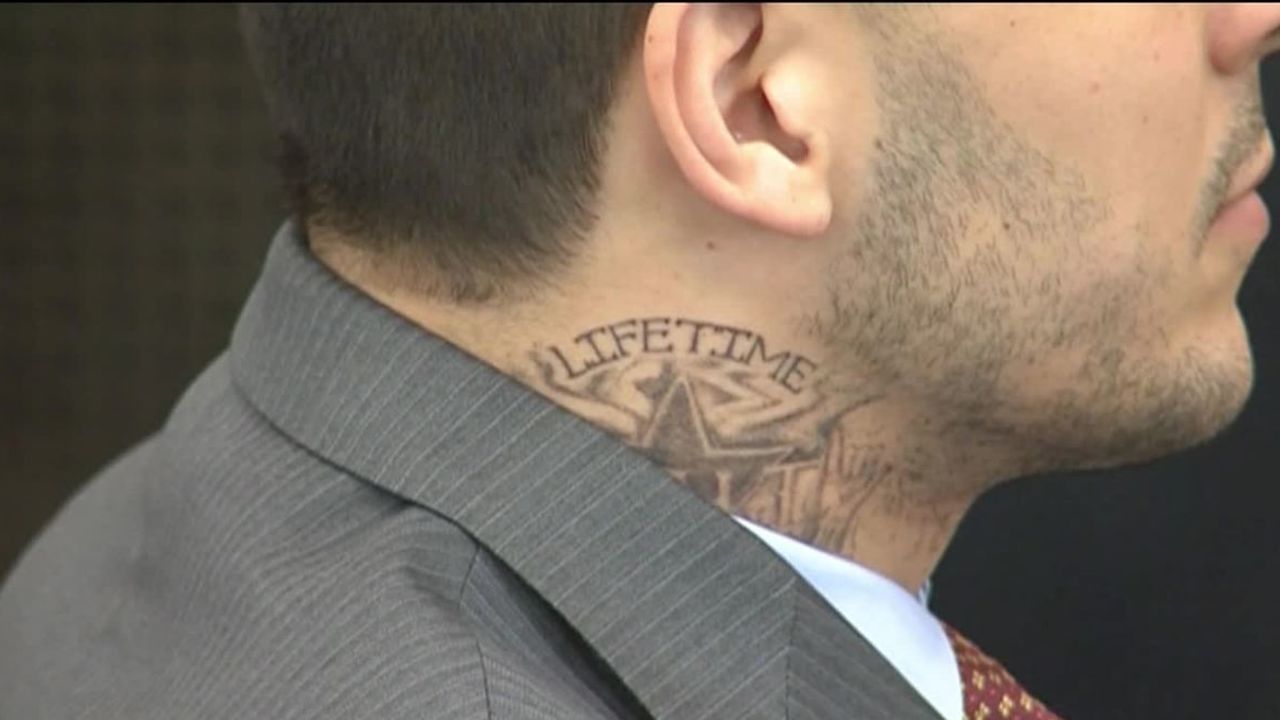 This tattoo and another were among Hernandez's prison violations.