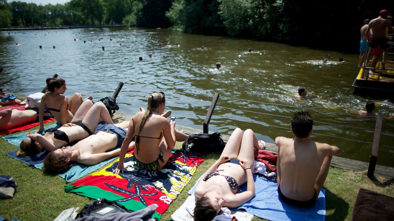 <strong>Hampstead Heath:</strong> Hampstead Heath ponds are a popular destination for sun-seekers in the summertime -- and for hardier swimmers year-round. 