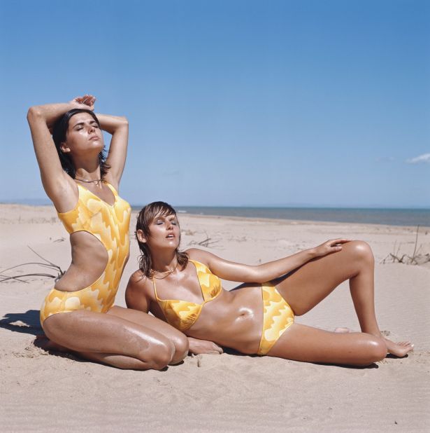 Swimsuits continued to shrink well into the 1990's, adding new emphasis on physical fitness. 