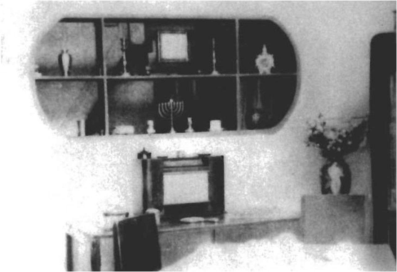 The interior of a Jewish refugee family's house. Although Shanghai proved a safe haven for the Jewish refugees, they often lived in cramped conditions. 