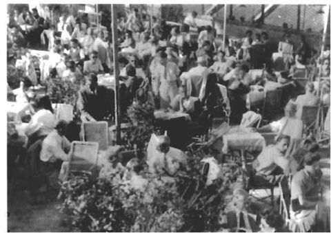 The Roy Roof Garden Restaurant in the Jewish ghetto.  It was common for the Austrian and German Jews at the time to have afternoon tea every day, according to the Shanghai Jewish Refugees Museum. 