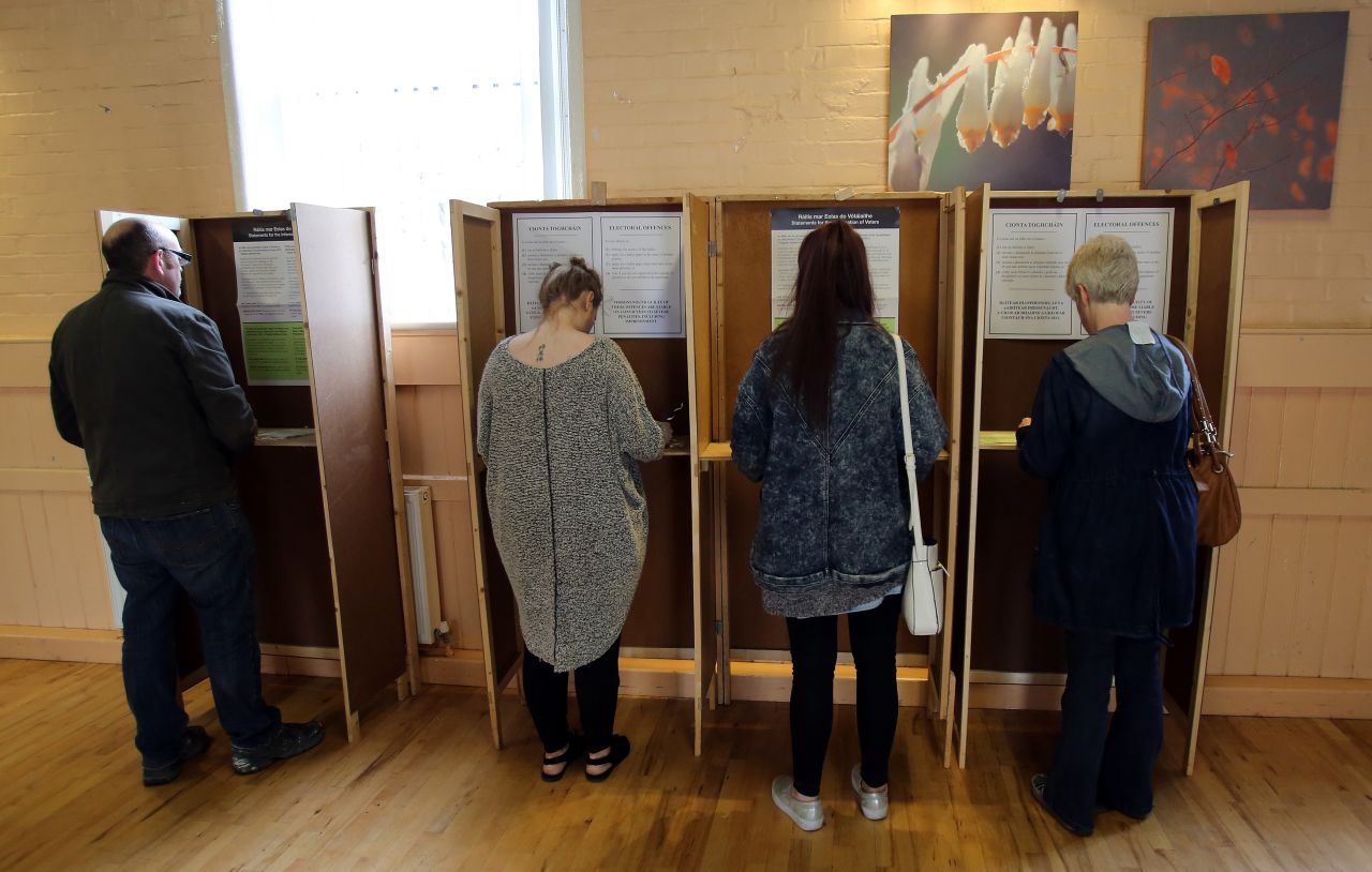 Voters cast their ballots on May 22 in the Drumcondra area of north Dublin.