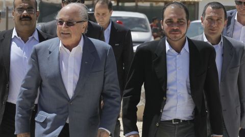 Blatter is currently seeking another term at the head of FIFA. His only challenger is FIFA Vice-President Prince Ali bin al-Hussein from Jordan (right) although Blatter is widely expected to win.