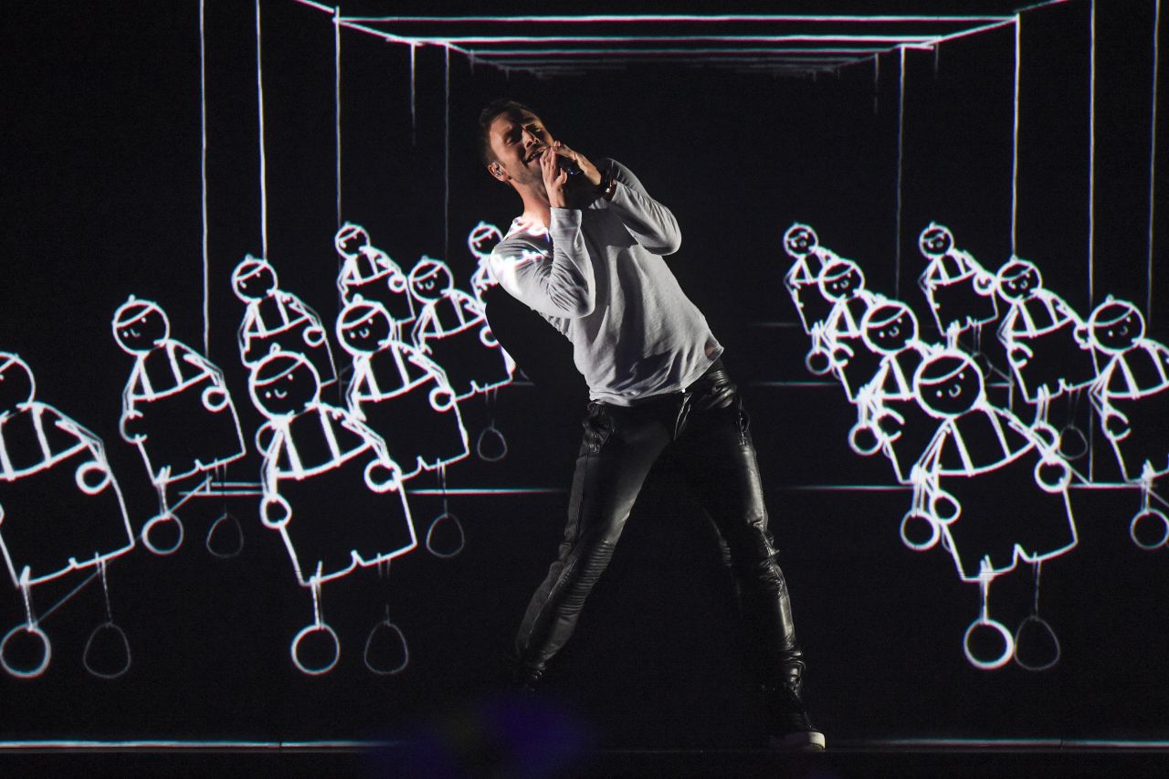 Mans Zelmerlow of Sweden took first place early Sunday, May 24, at the Eurovision Song Contest held in Vienna, Austria. He sang "Heroes" and finished with 365 points.