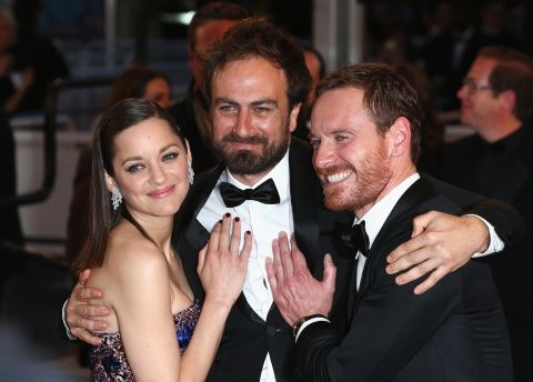 (From right) Actor Michael Fassbender, director Justin Kurzel and actor Marion Cotillard attend the "Macbeth" premiere.  While many critics lavished praise on the performances, Fassbender mumbled the Bard's lines so much that many complained they were forced to read the French subtitles to understand what he was saying.
