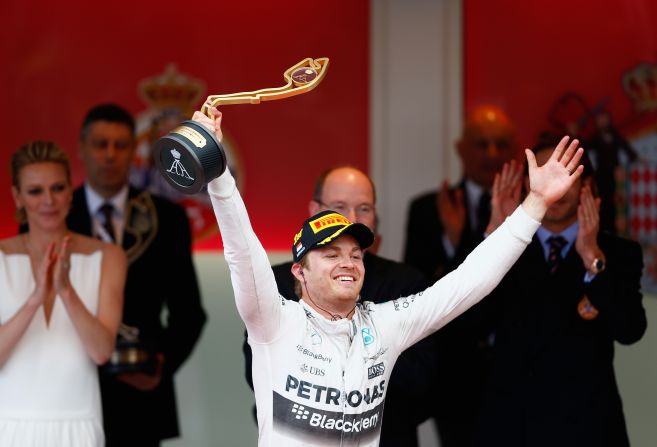 Rosberg celebrates his second successive victory this season, and third in a row at the Monaco Grand Prix. <a href="index.php?page=&url=https%3A%2F%2Fwww.cnn.com%2F2015%2F05%2F24%2Fmotorsport%2Fmonaco-grand-prix-f1-rosberg-hamilton%2Findex.html" target="_blank">A mistake by Mercedes denies his teammate Hamilton the win. </a>