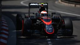MONTE-CARLO, MONACO - MAY 24: Jenson Button of Great Britain and McLaren Honda drives during the Monaco Formula One Grand Prix at Circuit de Monaco on May 24, 2015 in Monte-Carlo, Monaco. (Photo by Paul Gilham/Getty Images
