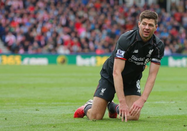 Unlike Drogba and Lampard, Liverpool legend Steven Gerrard had a miserable last match for his club despite scoring in a 6-1 defeat at Stoke.