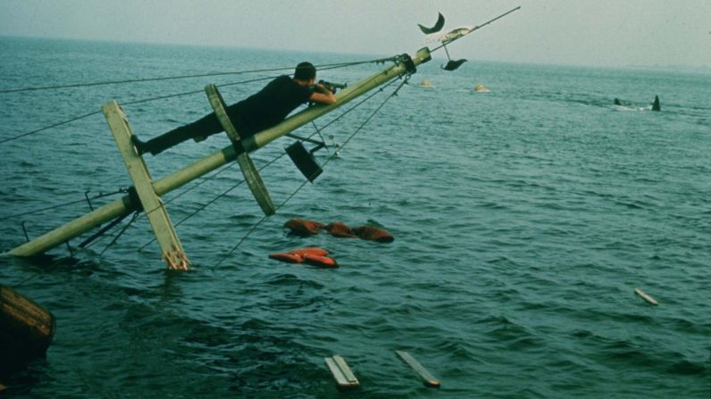 In the movie's climactic scene, Scheider faces off one last time against the approaching shark. The actor reluctantly returned for the 1978 sequel, "Jaws 2," to fulfill his contract with Universal Pictures.