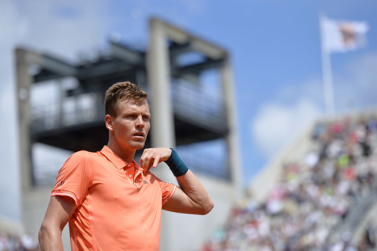 Tomas Berdych, a former French Open semifinalist, received a favorable draw when he was placed in the bottom half. The Czech beat a Japanese qualifier in straight sets. 