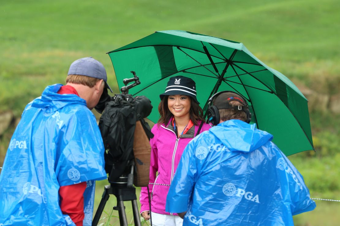 Journalist Stephanie Wei, center, says she had her PGA Tour credentials revoked after Periscoping from a tour event. 