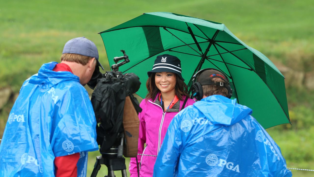 Journalist Stephanie Wei, center, says she had her PGA Tour credentials revoked after Periscoping from a tour event. 