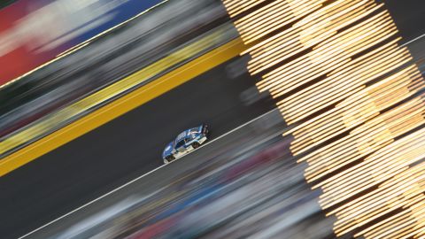 This long-exposure photo shows Dale Earnhardt Jr. during the Coca-Cola 600 on Sunday, May 24. The fan favorite finished third in the race, which was held in Charlotte, North Carolina.