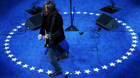 Grohl and the Foo Fighters perform after Joe Biden was nominated for vice president at the <a href="http://www.cnn.com/2012/09/06/politics/dnc-celebs/" target="_blank">2012 Democratic National Convention</a> in Charlotte, North Carolina.