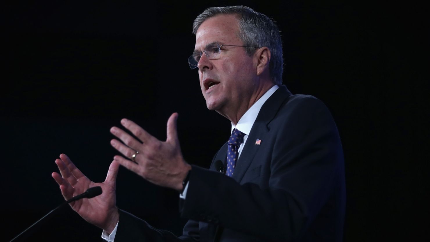 Republican presidential hopeful and former Florida Governor Jeb Bush speaks during the 2015 Southern Republican Leadership Conference May 22, 2015 in Oklahoma City, Oklahoma.