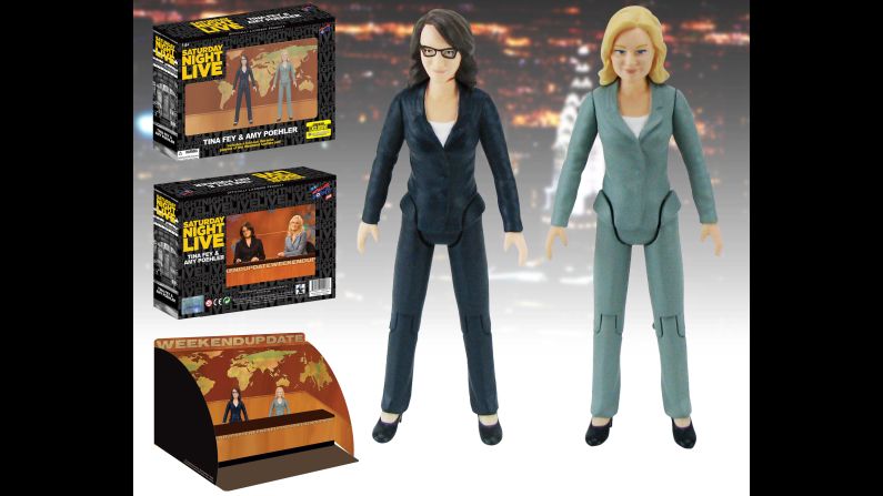 Comic-Con attendees can re-create their favorite "Saturday Night Live" Weekend Update moments, thanks to an exclusive "SNL" action figure set with figures of former anchors Tina Fey and Amy Poehler. It even comes with an anchor desk.