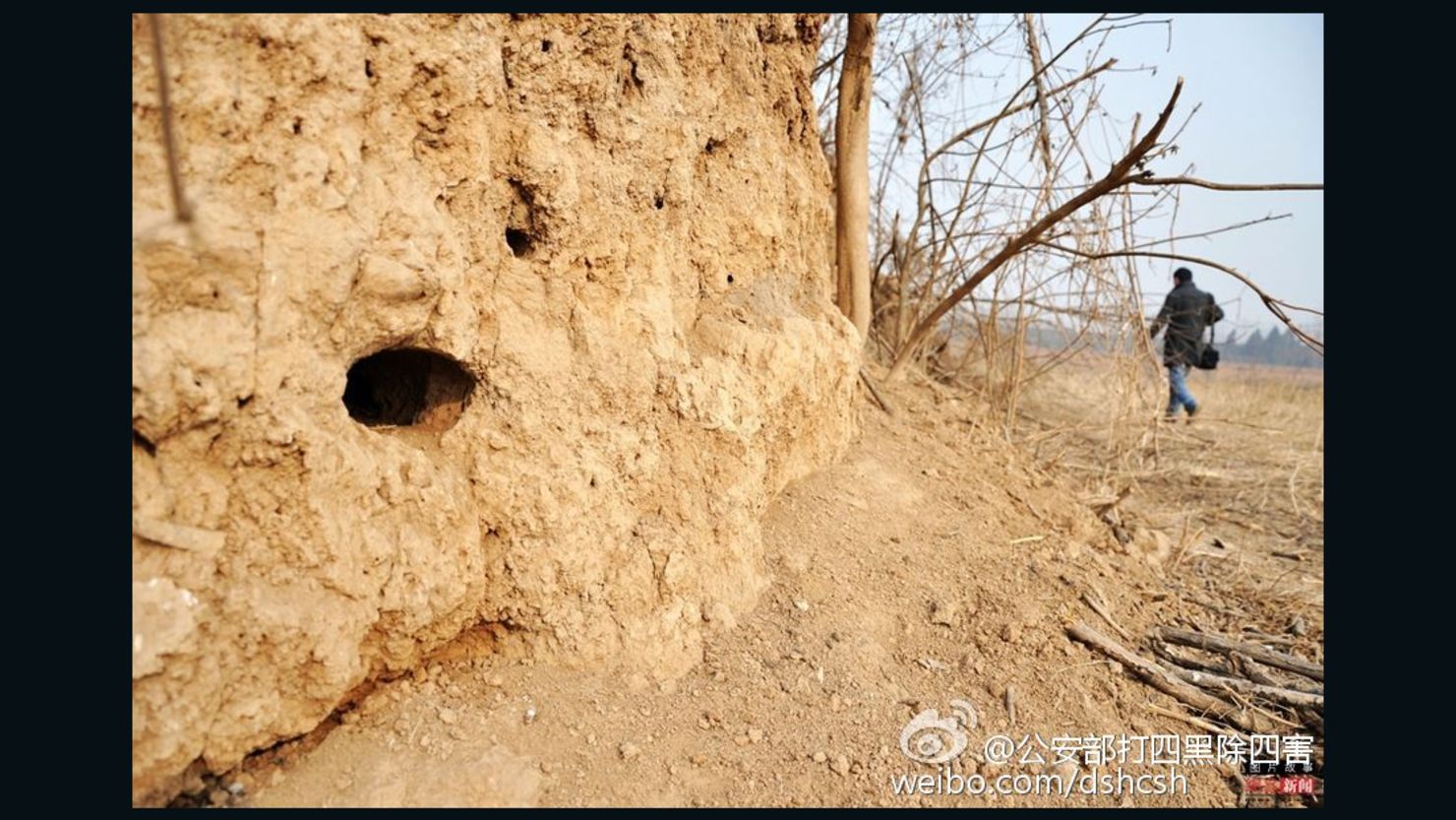 The Chinese Ministry of Public Security posted this photo of one of the raided tombs.