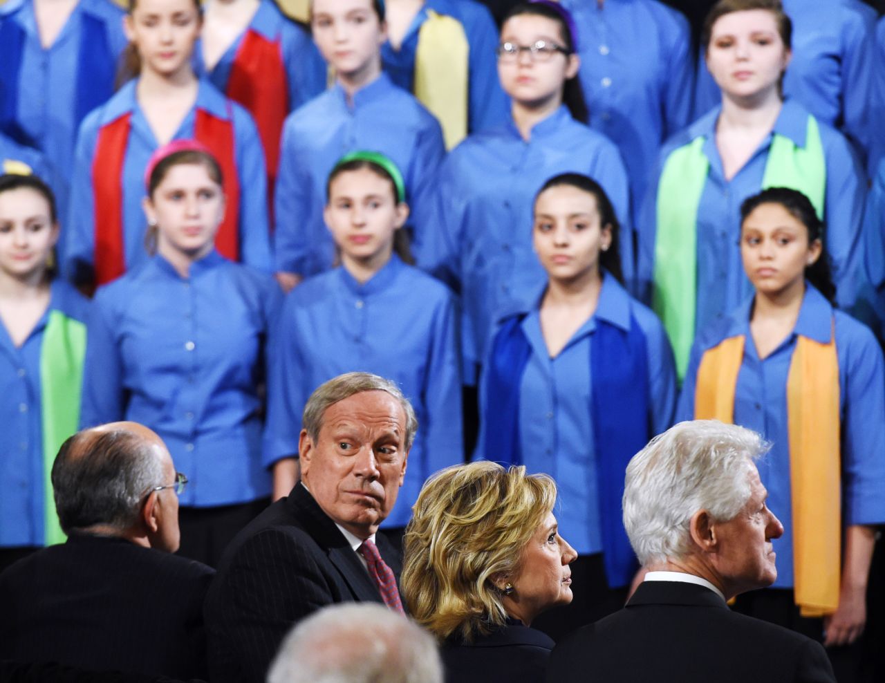 Pataki was elected governor in 1994 and reelected twice after. From left to right, former New York City Mayor Rudy Giuliani, Pataki, former Secretary of State Hillary Clinton and former U.S. President Bill Clinton attend the opening ceremony for the National September 11 Memorial Museum at ground zero May 15, 2014 in New York City. 