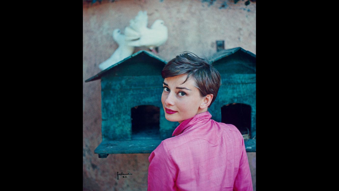 In addition to personal photos, the Hepburn exhibition showcases film stills, archival material and vintage magazine covers, such as this image that appeared on the cover of Life magazine on July 18, 1955.