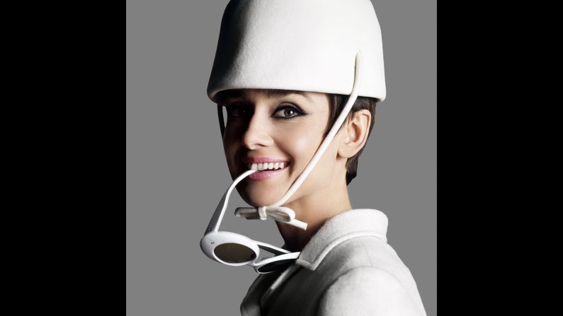 Hepburn poses in a Givenchy design in this 1966 photograph by Douglas Kirkland. More than a decade earlier, Givenchy's fashion had helped to establish Hepburn "as a unique star, far removed from the sexual 'pin-up' image of contemporaries such as Marilyn Monroe and Jane Russell," Trompeteler wrote.