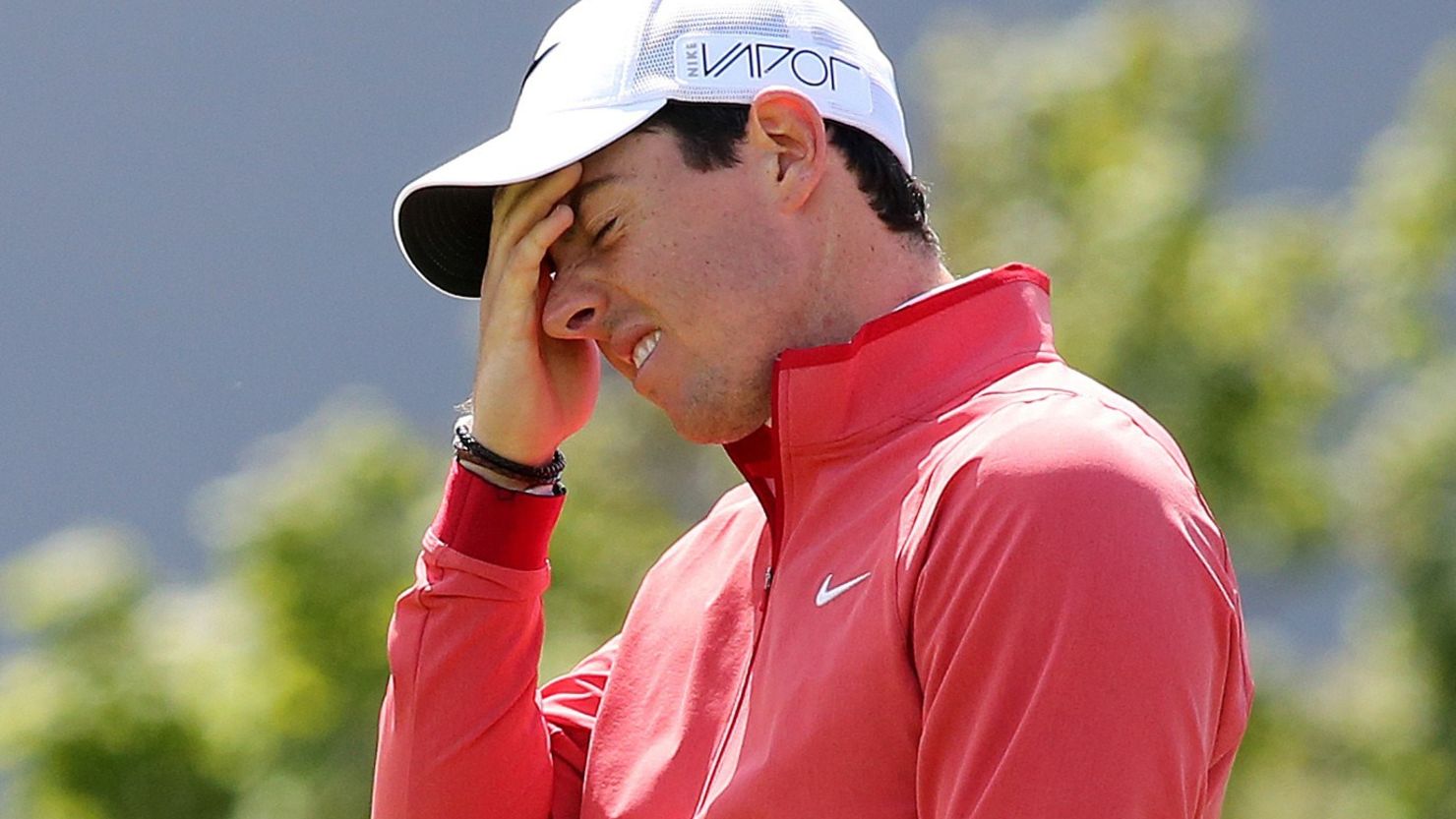 A look which says it all. Rory McIlroy endured a sorry start to his Irish Open challenge.