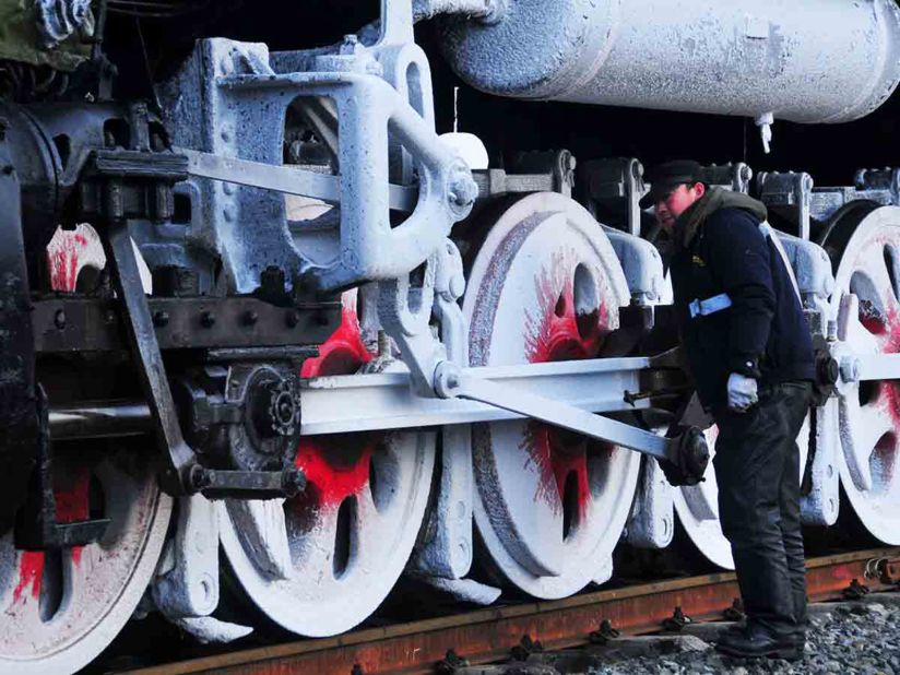 "This locomotive belongs to the Jitong Railway Company," says Wang. "The company bought more than 120 locomotives from all over China in the 1990s to haul freight. This made it one of the last railways in the world to operate steam locomotives."