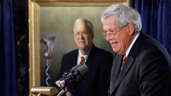 Former Speaker of the House Dennis Hastert of Illinois delivers remarks during the unveiling ceremony of his portrait at the U.S. Capitol July 28, 2009.