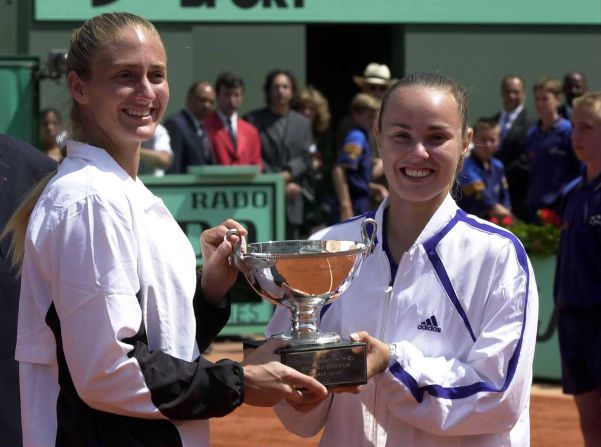 Pierce also won the French Open doubles title that year with Martina Hingis, who she beat in the semifinals of the singles competition. 