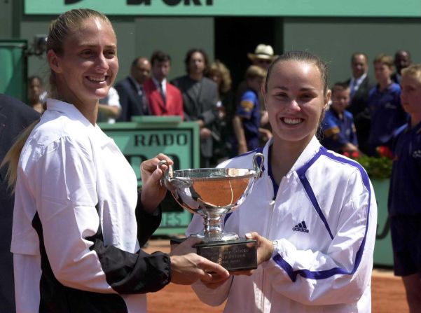 Pierce also won the French Open doubles title that year with Martina Hingis, who she beat in the semifinals of the singles competition.