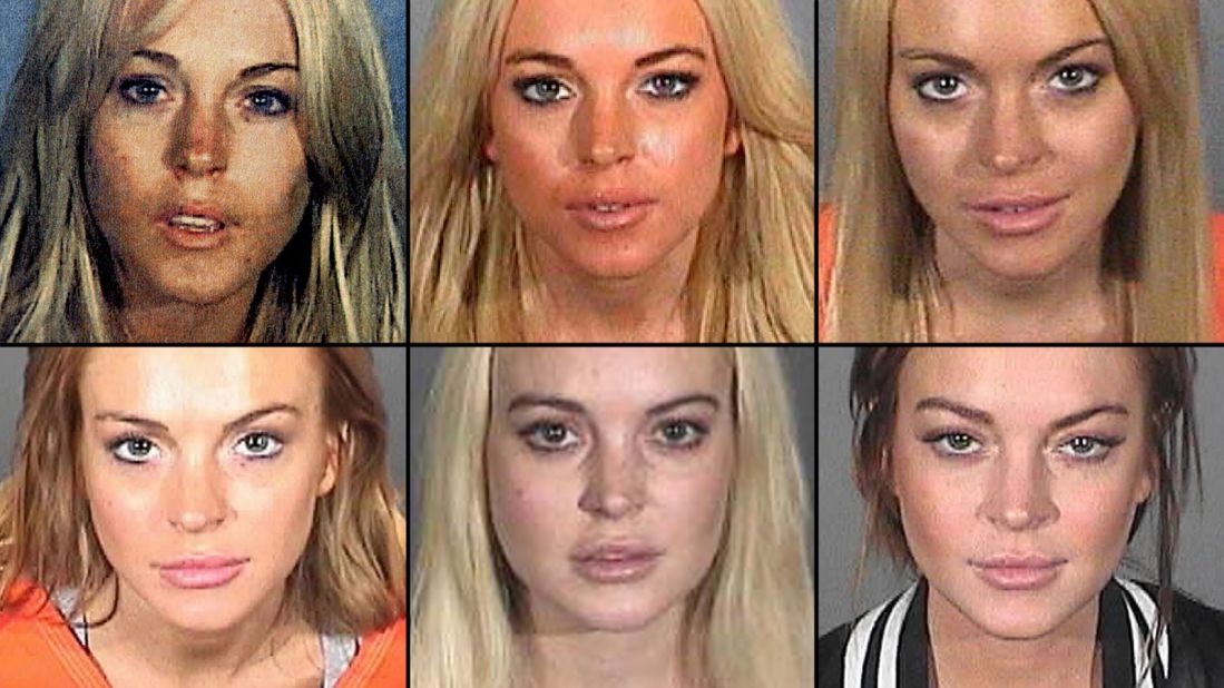 Actress Lindsay Lohan has had numerous legal troubles over the past eight years, including arrests for drunken driving, reckless driving and shoplifting. Here are six of her booking mug shots, from top left to bottom right: July 2007, November 2007, July 2010, September 2010, October 2011 and March 2013. Lohan is finally off probation after completing 125 hours of community service.