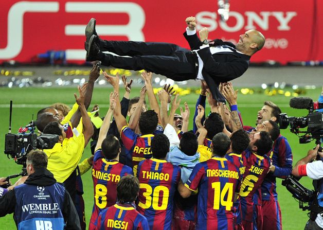 Pep Guardiola's Barcelona team outplayed Manchester United in the 2009 Champions League final at Wembley. Barca handed out a footballing masterclass to Sir Alex Ferguson's men, with Pedro, Lionel Messi and David Villa all getting on the scoresheet.