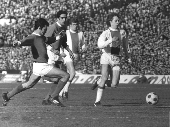 Despite possessing the talent of Johan Cruyff, seen here playing against Benfica in the quarterfinals, Ajax was unable to overcome an AC Milan side which went on to secure its second European Cup.