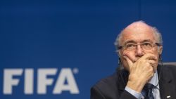 Newly re-elected FIFA president Sepp Blatter talks to the media at a press conference in Zurich, Switzerland, on May 30, 2015.