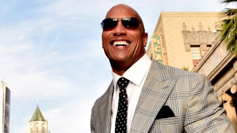 Actor Dwayne Johnson arrives at the premiere of Warner Bros. Pictures' "San Andreas" at the Chinese Theatre on May 26, 2015, in Los Angeles. 