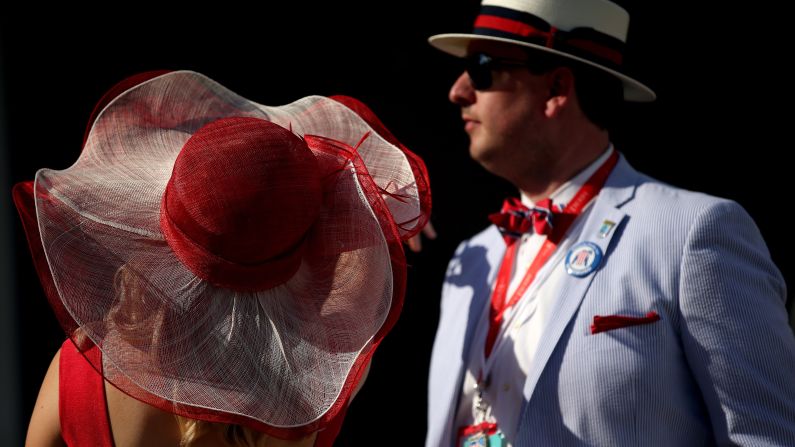 People arrive for the Kentucky Derby on Saturday, May 2. American Pharoah was the favorite going into the race.