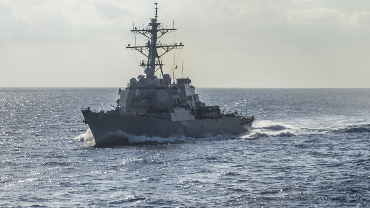 The Arleigh Burke-class guided-missile destroyer USS Ross.